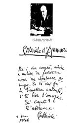 Scittura di D'Annunzio